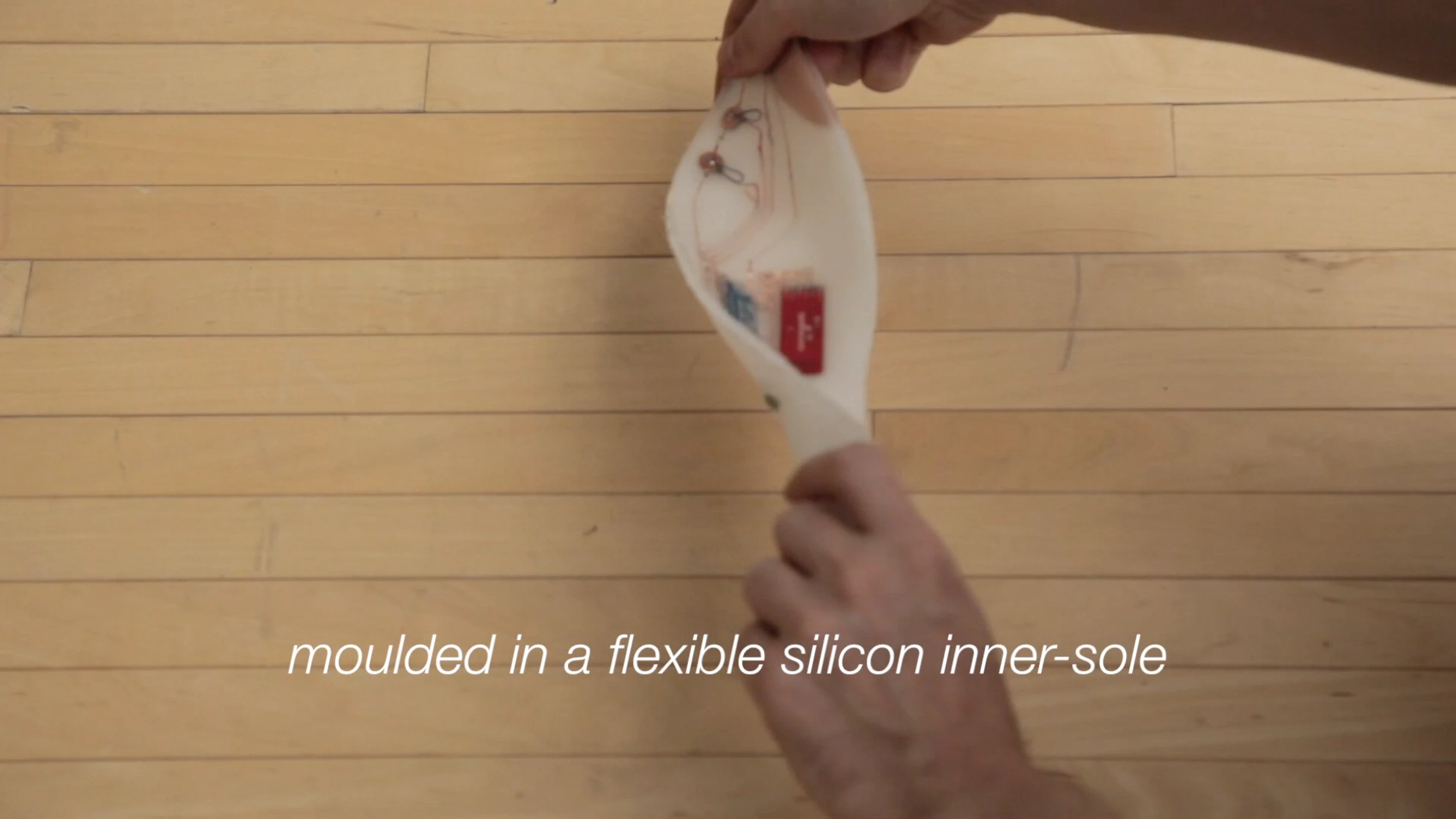 The SuperShoes insoles use tickling patterns to communicate typical smartphone functions to your feet