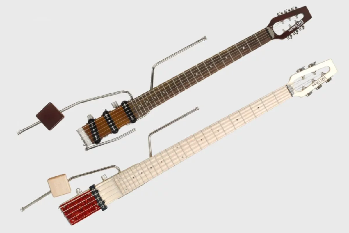Bob Wiley's Ministar dispenses with the traditional guitar body, which adds little or nothing to its tone, and instead offers an odd-looking neck with pickups