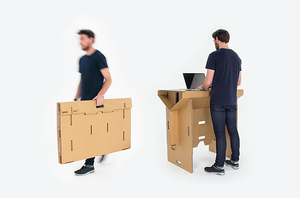 Cardboard desks by Refold