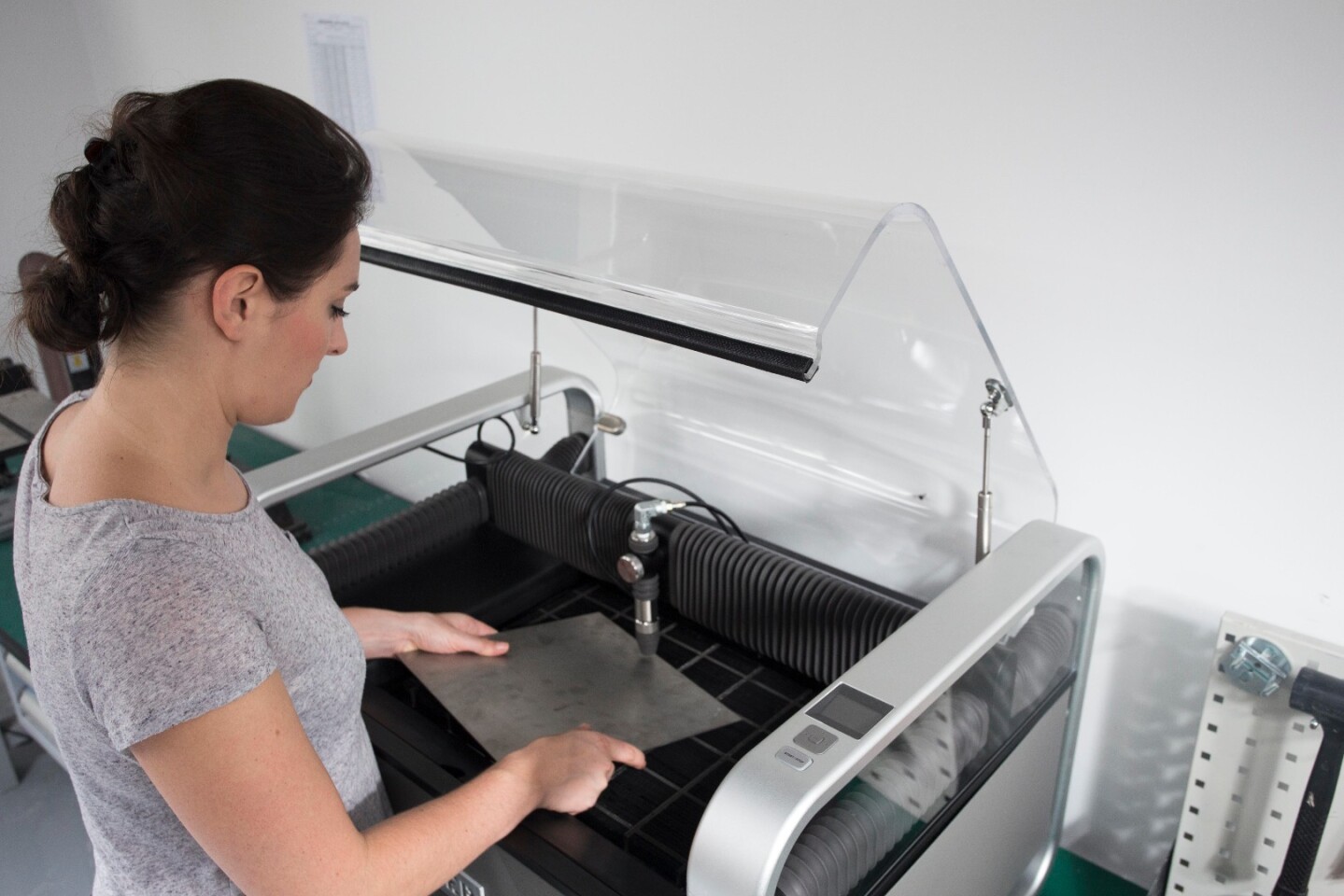 The Wazer waterjet cutter is easy to set up and cuts through just about any hard or soft material