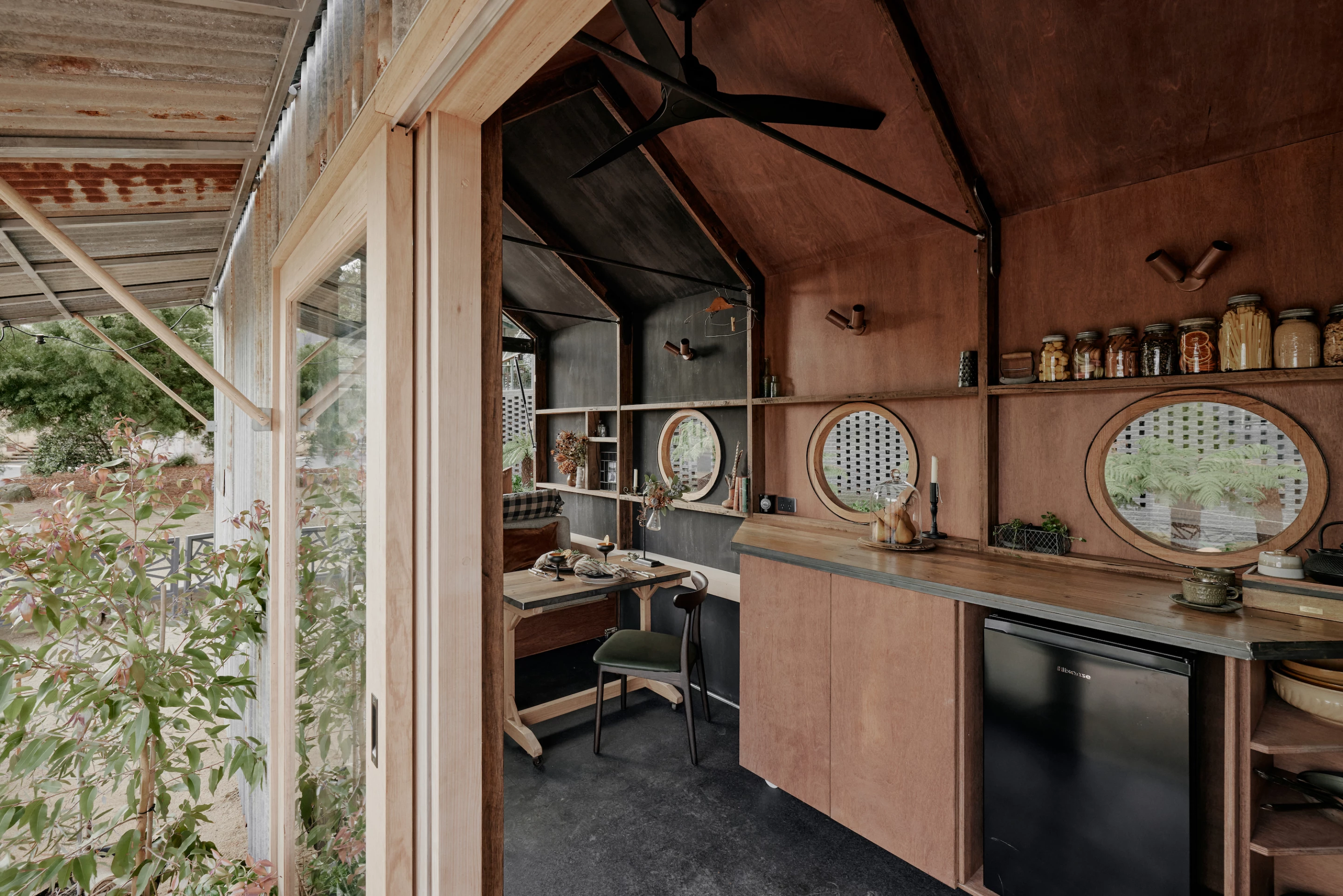 Stella the Stargazer features porthole-style windows, which add character to the small space