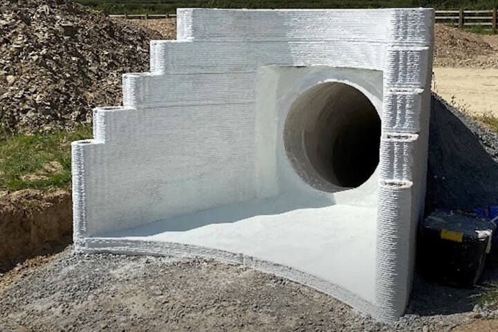 The 3D-printed headwall structure