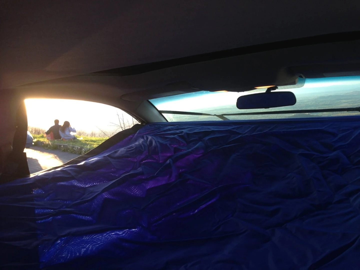If that gorgeous sunrise turns to afternoon showers, you can grab a nap in the car