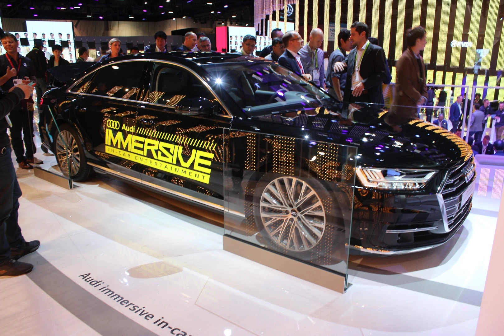 Audi turns the car into a stationary movie theater that moves its body in tune to the content while also shaking the seats and broadcasting accompanying lighting effects