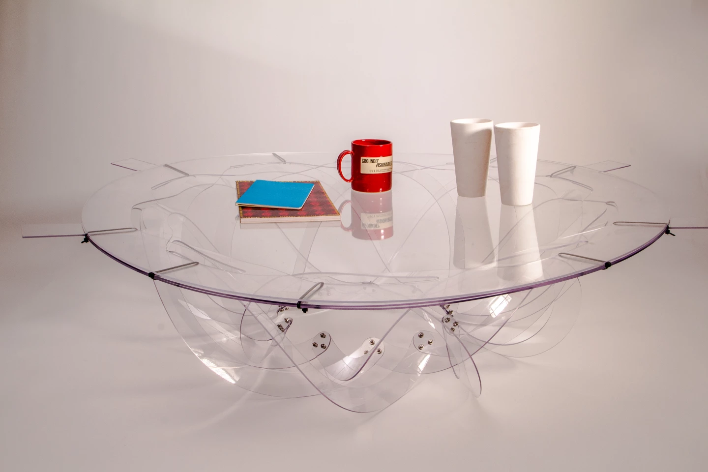 The Kiriform coffee table, with its legs extended
