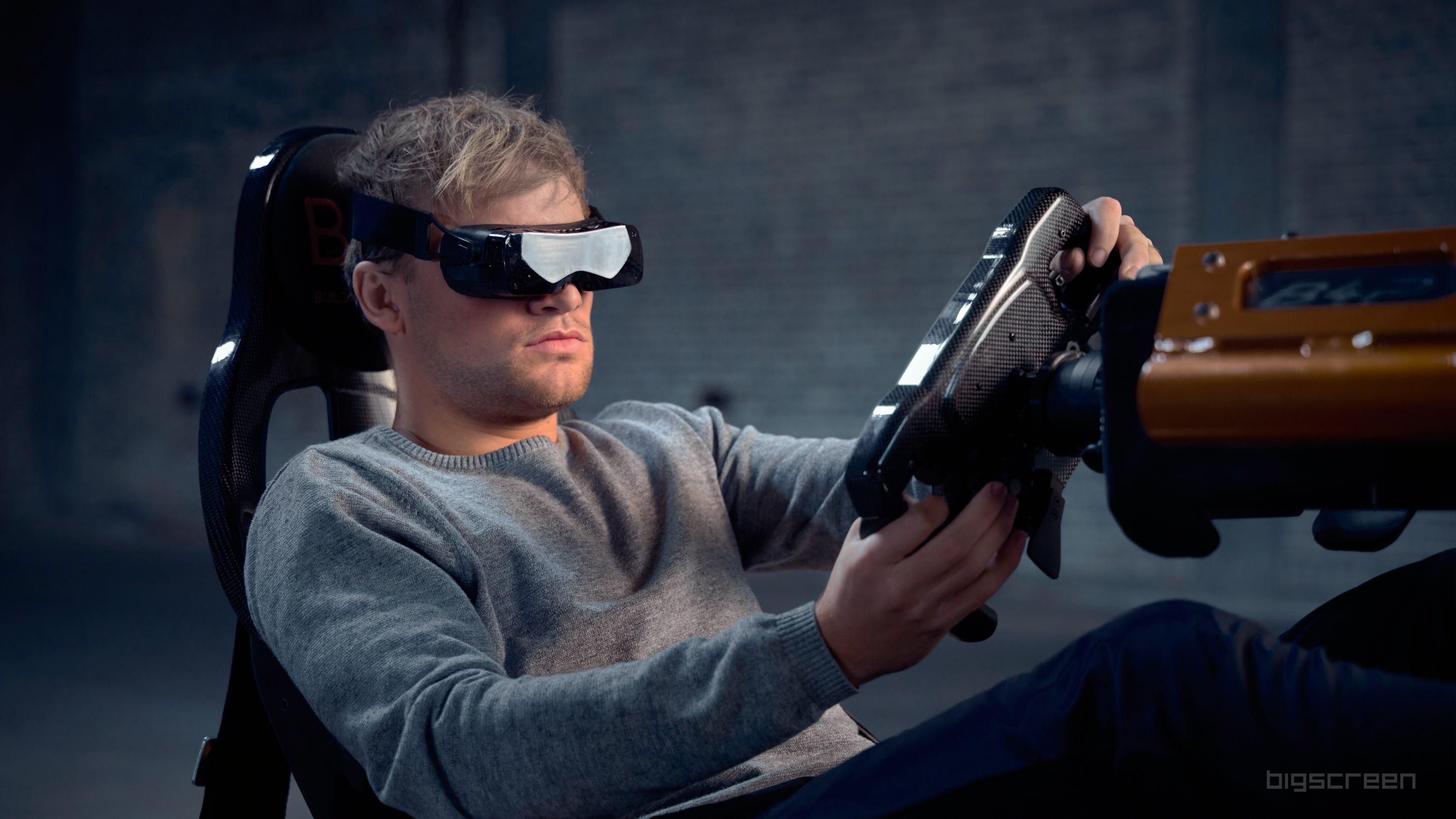 The Bigscreen Beyond VR headset is compatible with SteamVR controllers, including the Valve Index and HTC Vive controllers