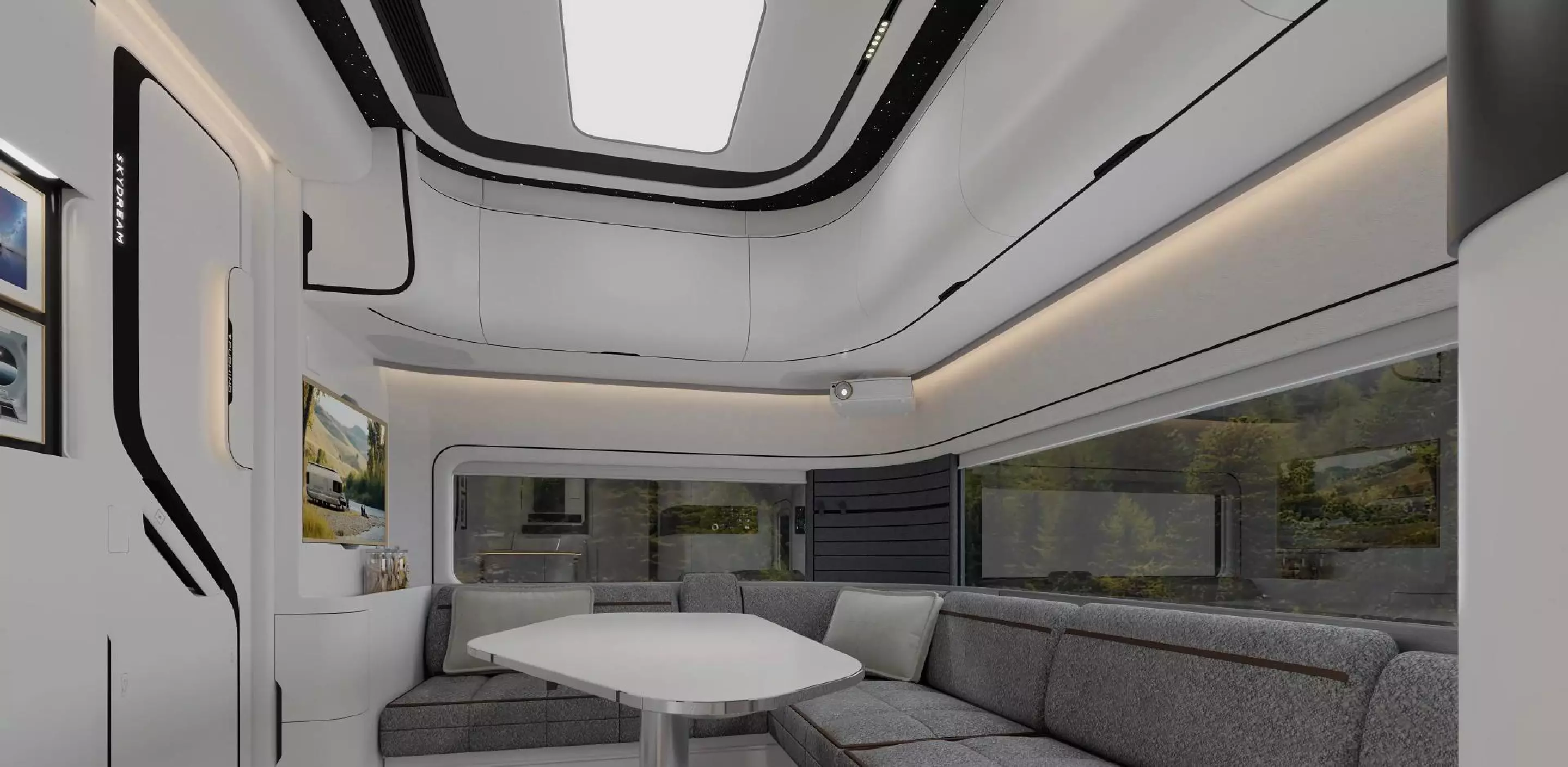 Skydream space-age travel trailer makes camp at the push of a button