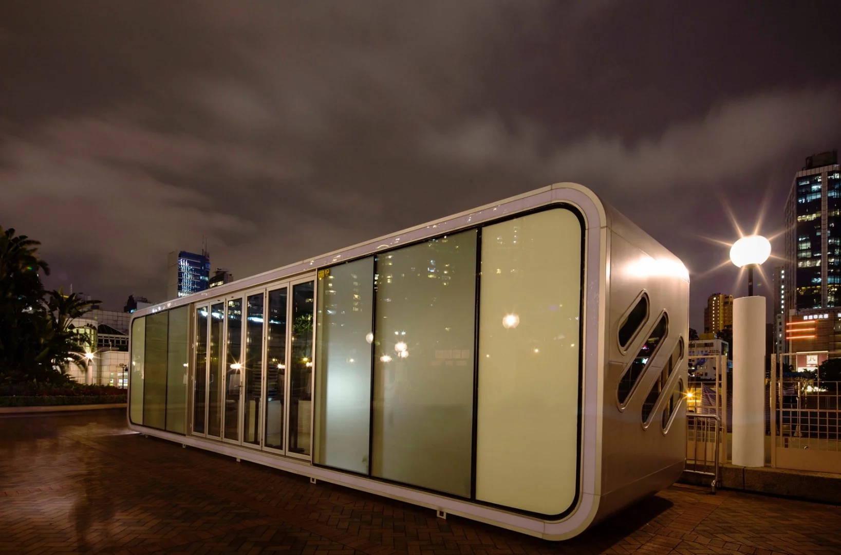 The Alpod has large sliding glazed windows