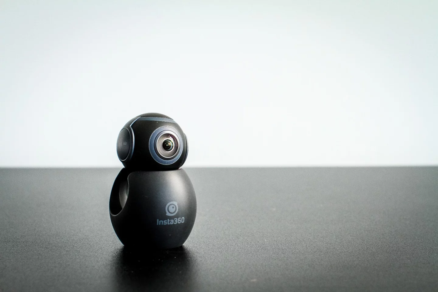 Insta360 Air: two ultra wide angle 180-degree cameras back to back, with software stitching for photos and video
