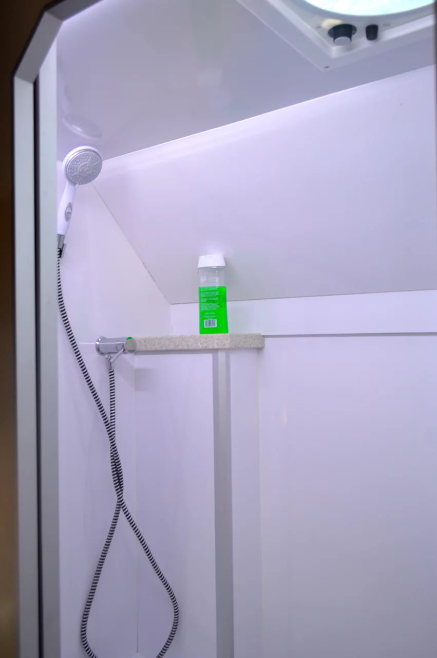 The ADAK includes a shower/toilet room (Photo: C.C. Weiss/Gizmag)