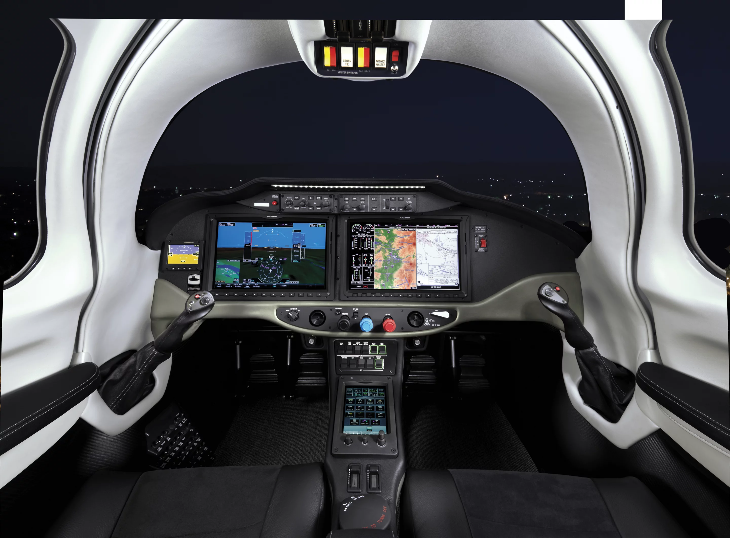 The TTX includes the Cessna Intrinzic avionics suite, powered by the Garmin G2000 system and incorporating Garmin's GTC touch controls via a 14.1-inch high-def display