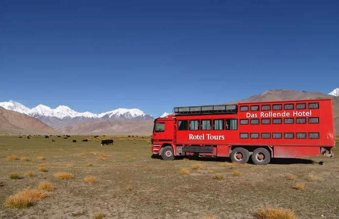 The Rotel rolling hotel takes you off the beaten track and lets you sleep in relative comfort under the stars