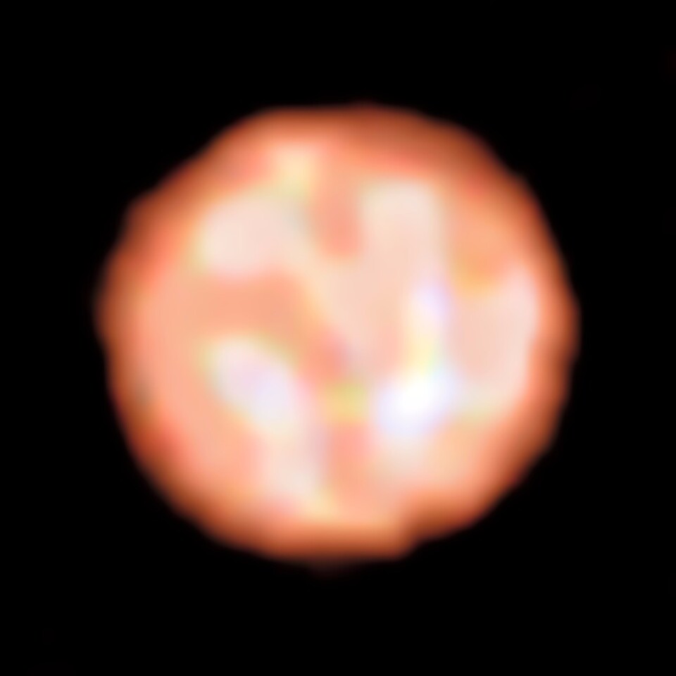 Enormous granules, otherwise known as convection cells, imaged on the surface of the red giant star π1 Gruis