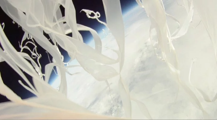 Shortly after the balloon burst at 100,000 feet