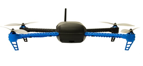 The drone itself is fairly average in size, with a length of 55 cm (21.7 in) diagonally and a height of 10 cm (3.9 in)