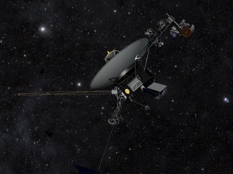 Artist's impression of Voyager 1, which is now 11 billion miles (18 billion km) from Earth