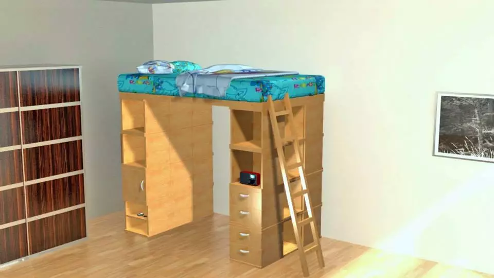 ModCubes can be reconfigured to form different pieces of furniture, such as this bunk bed