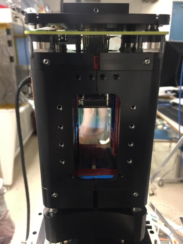 THe physics package inside the Cold Atom Lab, where ultracold clouds of atoms called Bose-Einstein condensates are produced