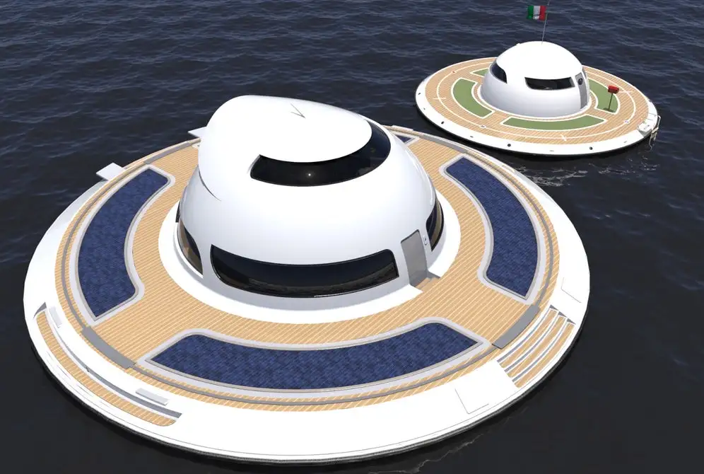 The UFO 2.0 has twin engines, producing a maximum speed of up to 9 knots ( 16 km/h or 10 mph)