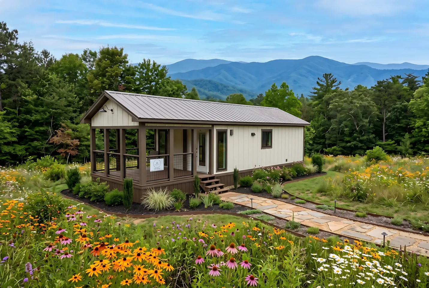 This tiny house ditches the loft to stretch out sideways