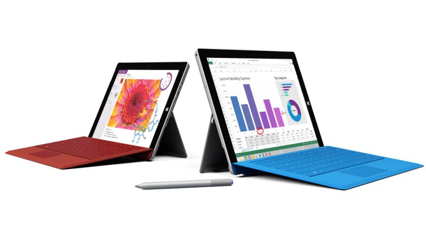 Surface 3 (left) with Surface Pro 3