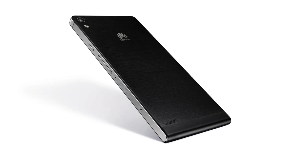 The Huawei Ascend P6 rear angle view