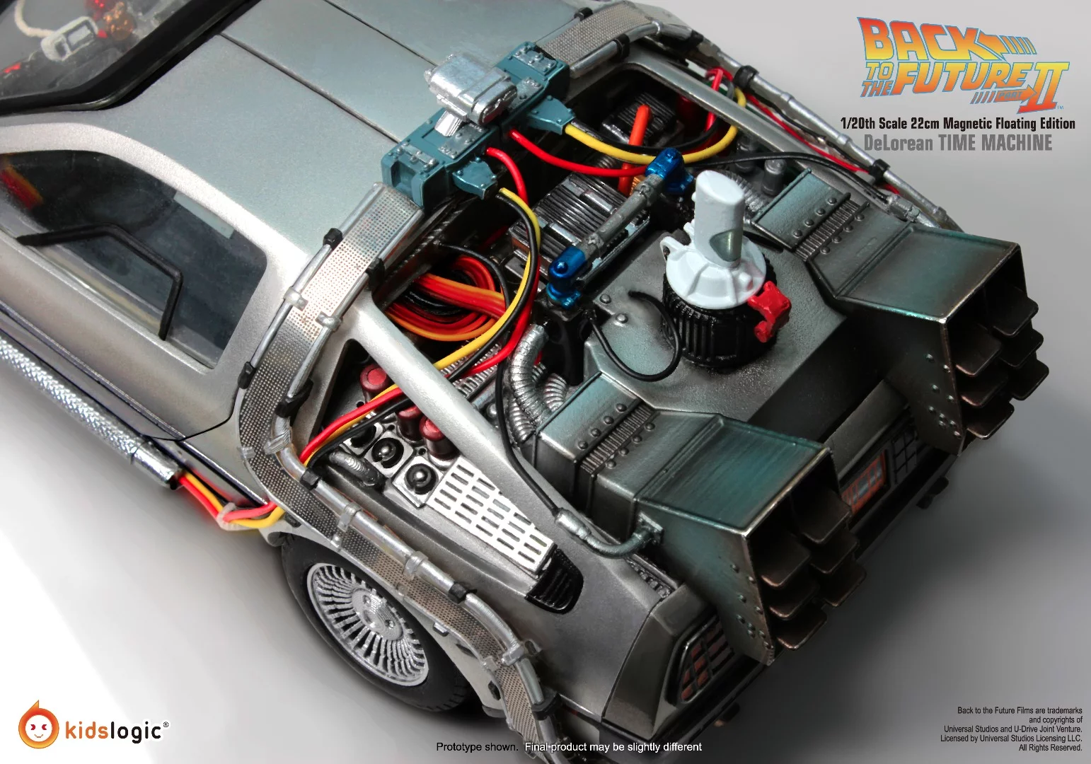 Inside look at the scale model replica of the Back the the Future II hovering DeLorean