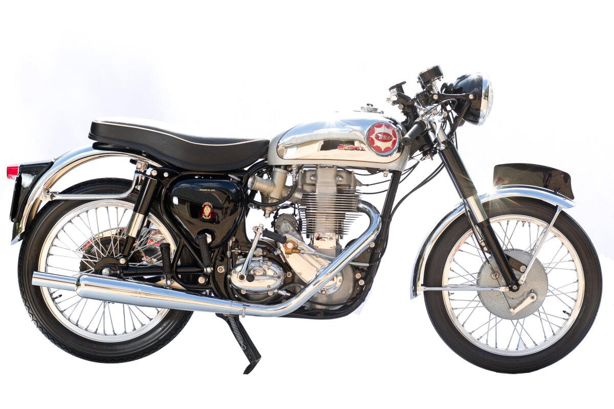 This matching- numbers 1962 BSA DBD34 Gold Star Clubman built in the last year of regular Gold Star production comes with a complete history from new. It has not been run since a complete restoration at Harris Vincent Gallery, and has won a number of major concours events since the restoration