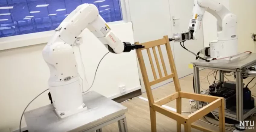NTU's new robot, built from off-the-shelf components, was able to autonomously assemble an Ikea chair in 20 minutes