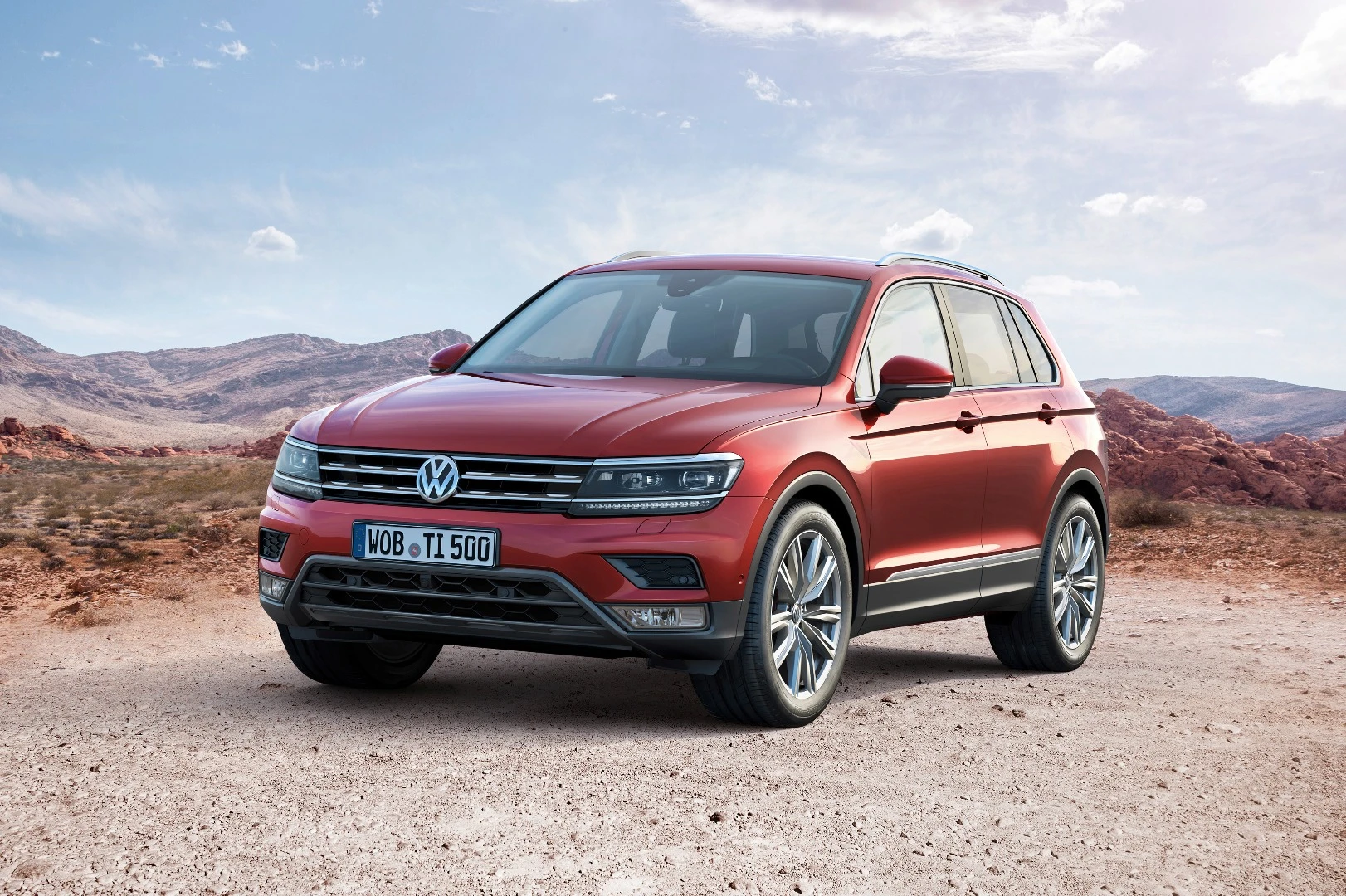 The Tiguan has all the hallmarks of a VW design, including horizontal grille and square edges