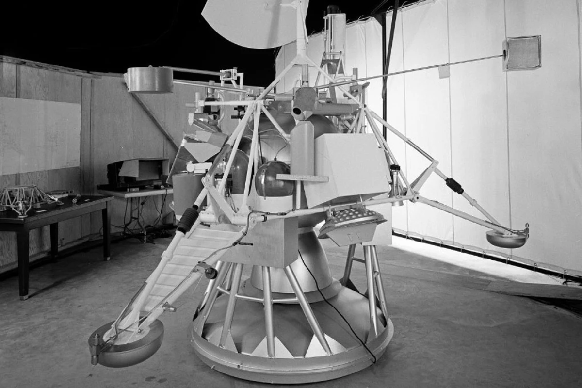 A model of the Surveyor lander, whose booster may have taken up a temporary orbit around Earth