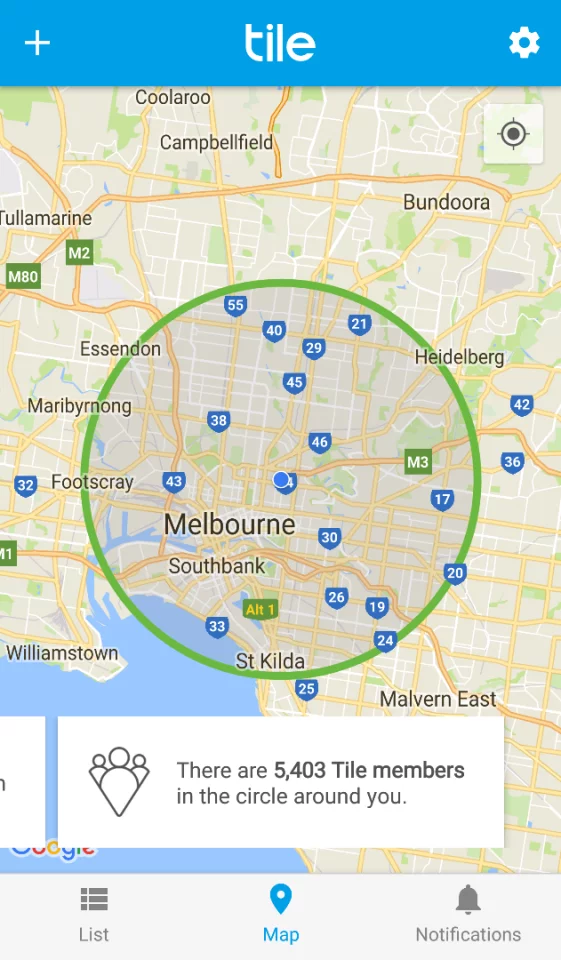 The Tile community can be called on for help finding lost Tiles, but while the app told us there were thousands of other users nearby, nobody seemed to pass within our Tile's range over a few hours