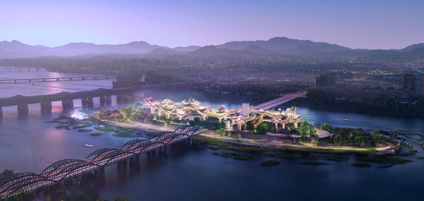 Heatherwick Studio has been commissioned to transform a neglected island in Seoul, South Korea, into a lush escape