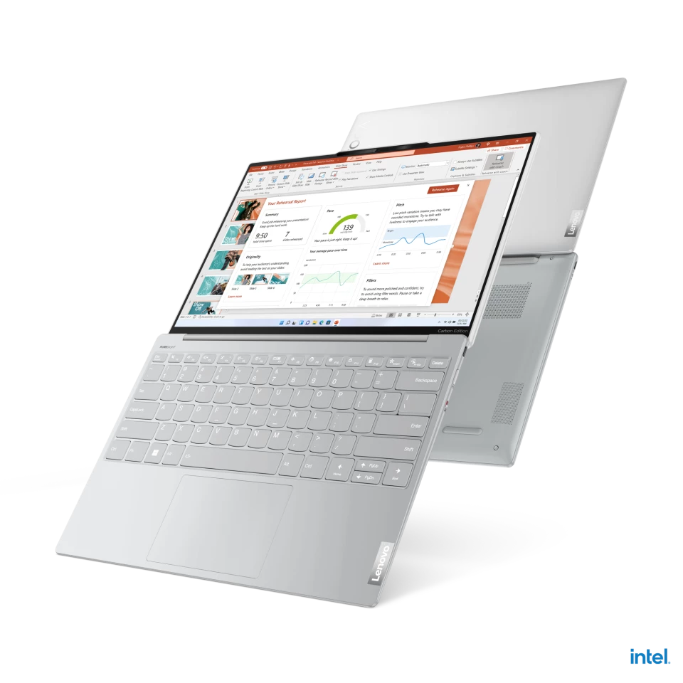 The Yoga Slim 7i Carbon features a 178-degree hinge for display flexibility