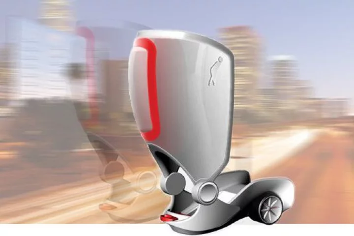Peter Treadway sees the future of personal mobility as a motorized attachment to existing footwear that will allow for normal walking, cycling and driving but offer a short-range burst of wheeled propulsion when required