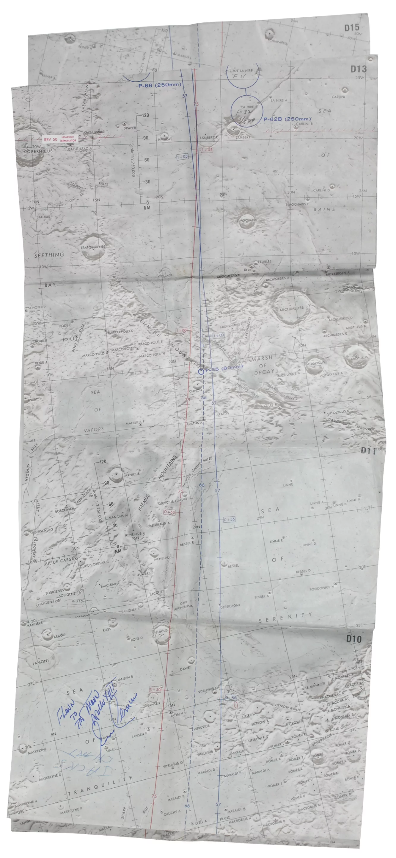 Orbital map used by the Apollo 17 crew