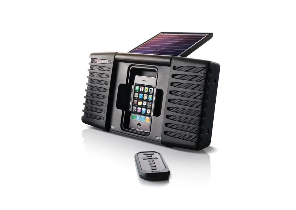 The Soulra's 5.11-inch square solar panel made up of high efficiency monocrystal solar cells gives the unit's lithium-ion battery pack a power boost - when the sun shines