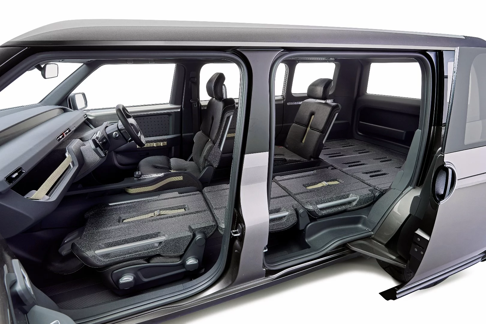 The Toyota Tj Cruiser's large sliding side doors, along with a wide rear opening, make for easy loading and unloading