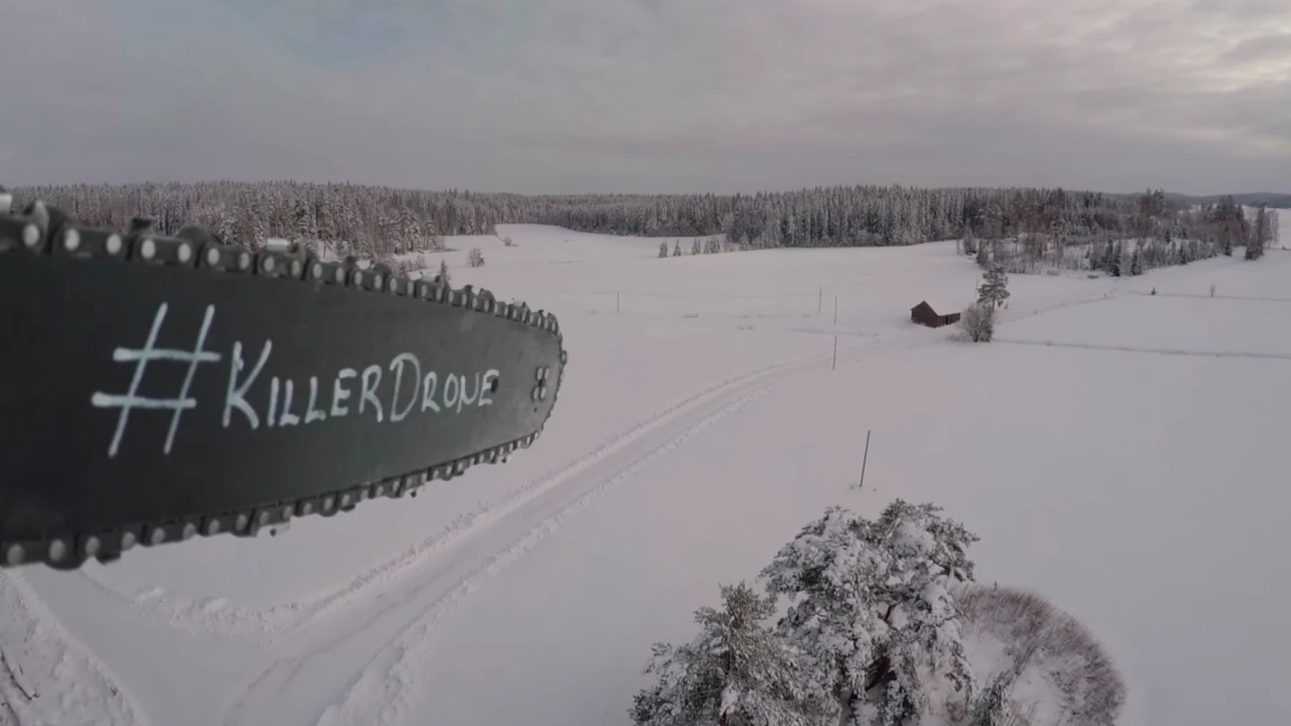 The chainsaw wielding Killer Drone could be seen as an upstaging of last year's home-made handgun drone