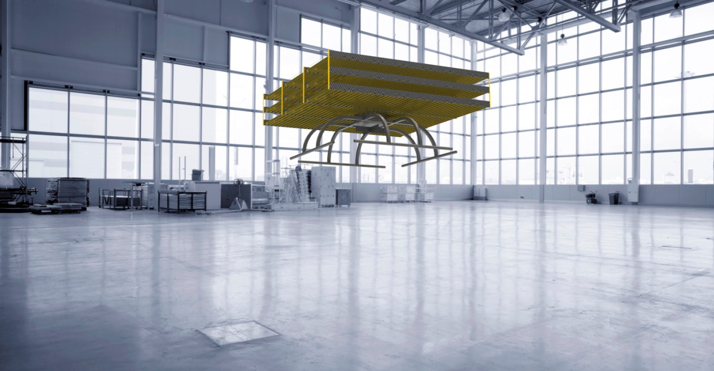 Previous "flying pallet" designs have been flown for up to two and a half minutes