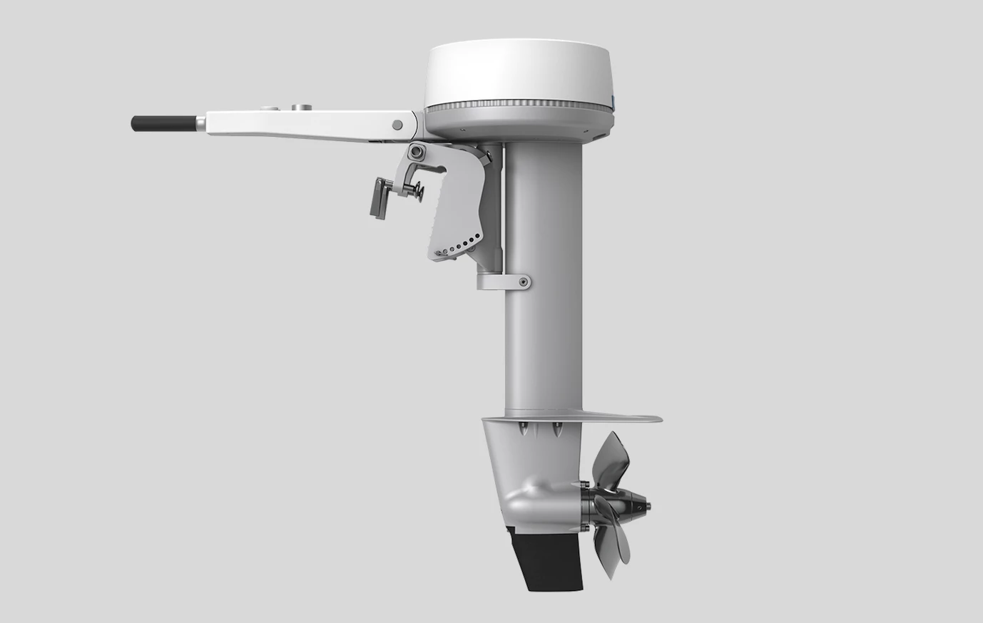 The full Propel S1 electric outboard weighs around 104 lb (battery not included)