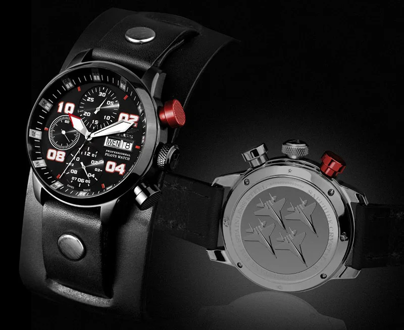 Poljot Aviator Professional Edition Chronograph - 44 mm diameter. Steel