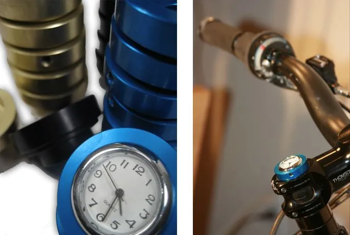 The StemCAPtain replaces your bicycle's handlebar stem cap with one that incorporates a clock, compass or thermometer