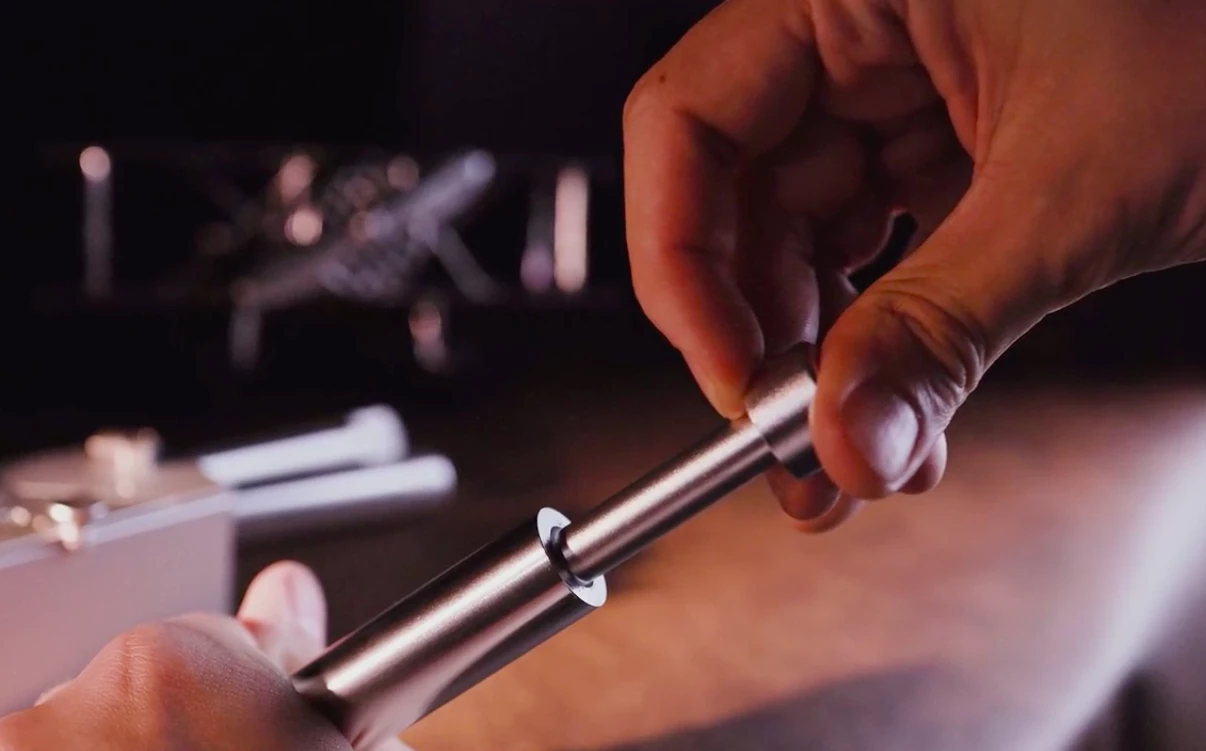 Depress the piston, and the superheated compressed air lights the tinder