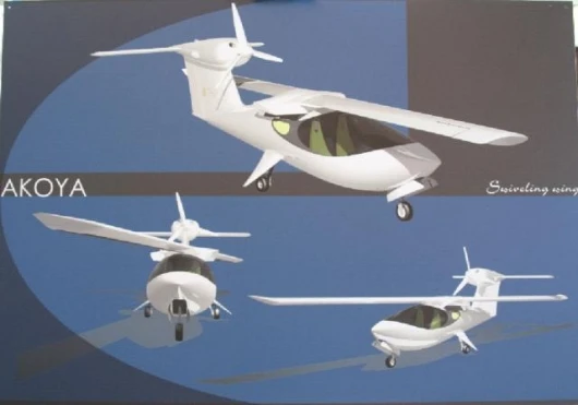 Lisa's Akoya, demonstrating the swivel wing