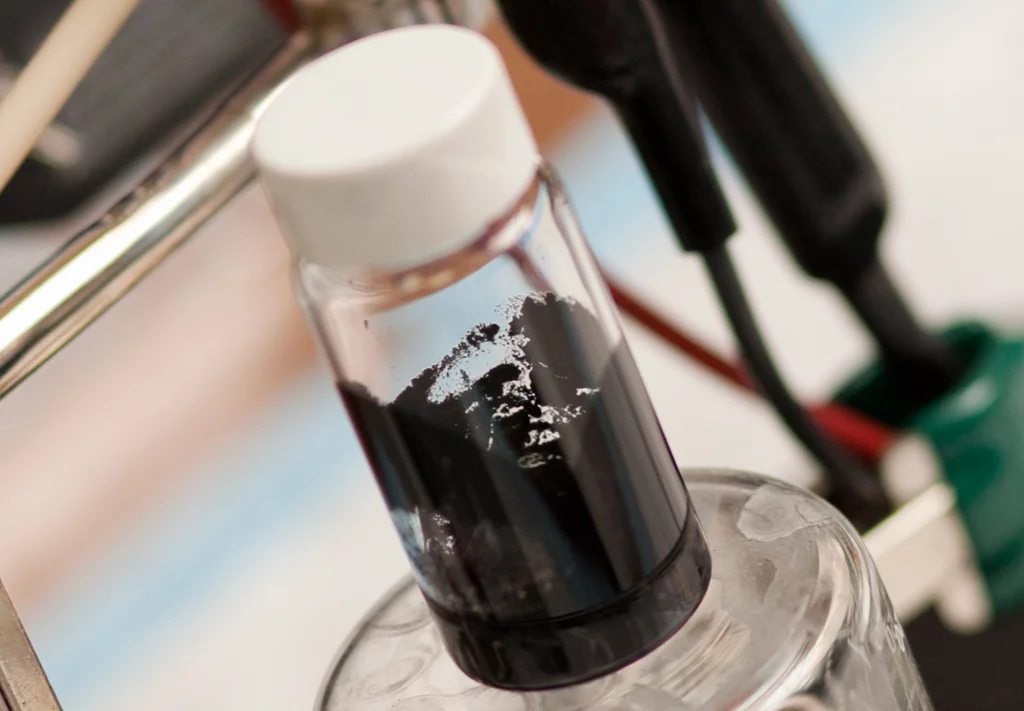 The liquid suspension that has been dubbed "Cambridge crude" (Image: Dominick Reuter)