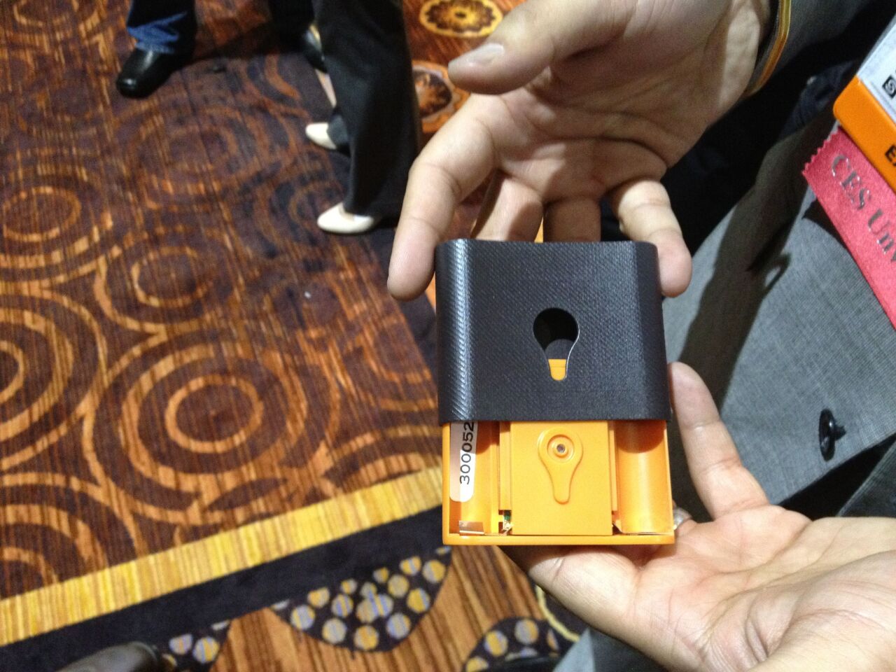 The Trakdot gadget itself is just slightly larger than a deck of cards and is powered by two AA batteries