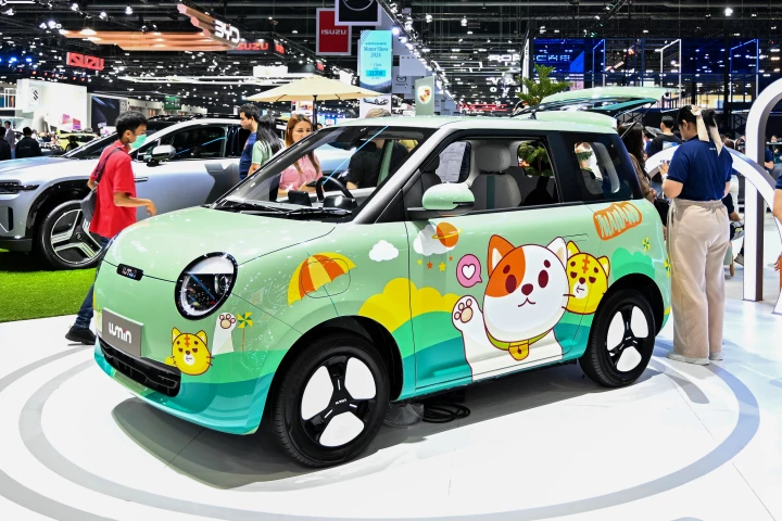 The Hello Kitty car is based on the Lumen City EV and was launched into the Thai market last week at US$13,750.