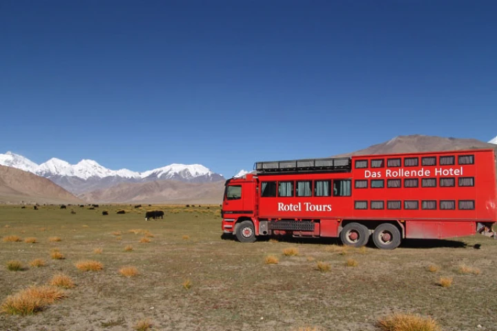 The Rotel rolling hotel takes you off the beaten track and lets you sleep in relative comfort under the stars