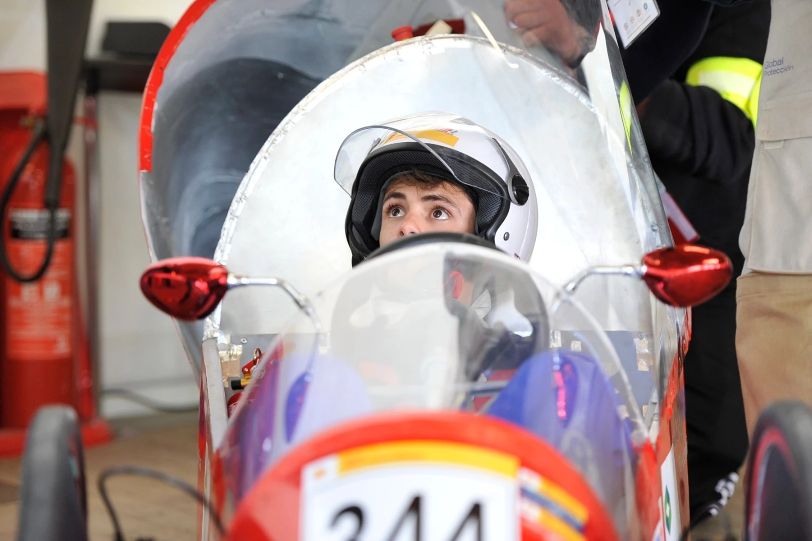 A driver waits in their vehicle during Make the Future London 2016